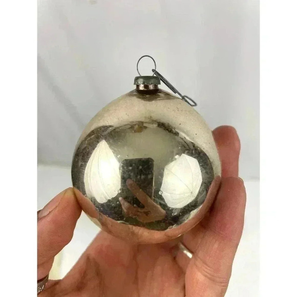 VTG Lot of 8 Mercury Glass Ornaments Holiday Christmas Gold Silver Shiny Brite - Picture 8 of 14